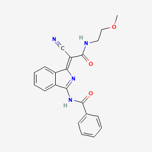 molecular formula C21H18N4O3 B2752491 (Z)-N-(1-(1-cyano-2-((2-methoxyethyl)amino)-2-oxoethylidene)-1H-isoindol-3-yl)benzamide CAS No. 906261-56-1