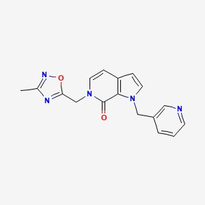 molecular formula C17H15N5O2 B2752507 6-[(3-methyl-1,2,4-oxadiazol-5-yl)methyl]-1-(3-pyridylmethyl)-1,6-dihydro-7H-pyrrolo[2,3-c]pyridin-7-one CAS No. 1340686-53-4