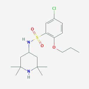 molecular formula C18H29ClN2O3S B275252 5-chloro-2-propoxy-N-(2,2,6,6-tetramethylpiperidin-4-yl)benzene-1-sulfonamide 