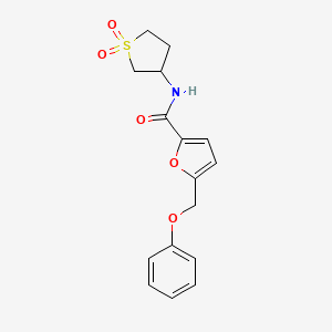 molecular formula C16H17NO5S B2752529 N-(1,1-二氧代四氢噻吩-3-基)-5-(苯氧甲基)呋喃-2-甲酰胺 CAS No. 951900-99-5