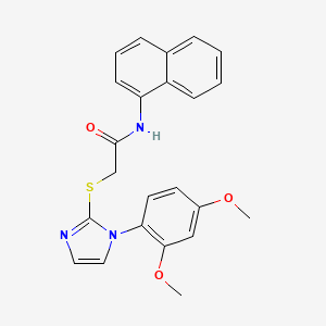 molecular formula C23H21N3O3S B2752532 2-[1-(2,4-dimethoxyphenyl)imidazol-2-yl]sulfanyl-N-naphthalen-1-ylacetamide CAS No. 869345-59-5