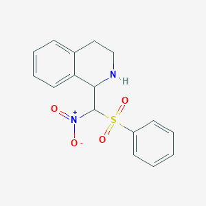 molecular formula C16H16N2O4S B2752534 1-[Nitro(phenylsulfonyl)methyl]-1,2,3,4-tetrahydroisoquinoline CAS No. 338421-01-5