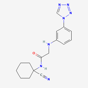 molecular formula C16H19N7O B2752537 N-(1-cyanocyclohexyl)-2-{[3-(1H-1,2,3,4-tetrazol-1-yl)phenyl]amino}acetamide CAS No. 1281094-71-0