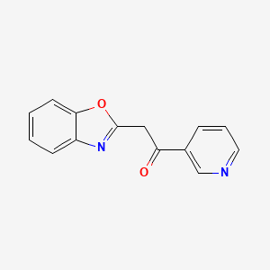 molecular formula C14H10N2O2 B2752538 2-(1,3-Benzoxazol-2-yl)-1-pyridin-3-ylethanone CAS No. 51425-13-9