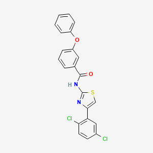 molecular formula C22H14Cl2N2O2S B2752539 N-[4-(2,5-dichlorophenyl)-1,3-thiazol-2-yl]-3-phenoxybenzamide CAS No. 391228-66-3