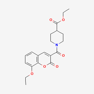 molecular formula C20H23NO6 B2752540 Ethyl 1-(8-ethoxy-2-oxochromene-3-carbonyl)piperidine-4-carboxylate CAS No. 915898-52-1