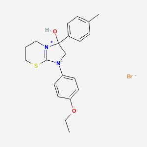 molecular formula C21H25BrN2O2S B2752544 1-(4-ethoxyphenyl)-3-hydroxy-3-(p-tolyl)-3,5,6,7-tetrahydro-2H-imidazo[2,1-b][1,3]thiazin-1-ium bromide CAS No. 1101752-41-3