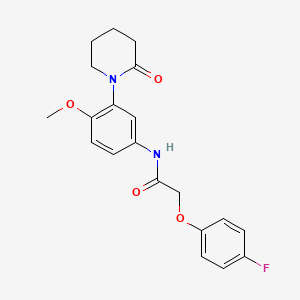 molecular formula C20H21FN2O4 B2752545 2-(4-fluorophenoxy)-N-(4-methoxy-3-(2-oxopiperidin-1-yl)phenyl)acetamide CAS No. 922891-57-4