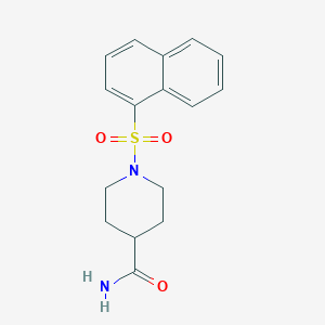 molecular formula C16H18N2O3S B275255 4-Aminocarbonyl-1-(1-naphthylsulfonyl)piperidine 