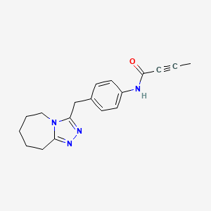molecular formula C18H20N4O B2752555 N-[4-(6,7,8,9-Tetrahydro-5H-[1,2,4]triazolo[4,3-a]azepin-3-ylmethyl)phenyl]but-2-ynamide CAS No. 1935768-80-1