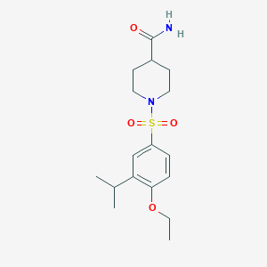 1-(4-Ethoxy-3-propan-2-ylphenyl)sulfonylpiperidine-4-carboxamide