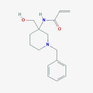molecular formula C16H22N2O2 B2752562 N-[1-Benzyl-3-(hydroxymethyl)piperidin-3-yl]prop-2-enamide CAS No. 2361637-86-5