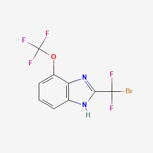 molecular formula C9H4BrF5N2O B2752567 2-[溴(二氟)甲基]-4-(三氟甲氧基)-1H-苯并咪唑 CAS No. 2366994-28-5
