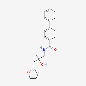 molecular formula C21H21NO3 B2752577 N-(3-(furan-2-yl)-2-hydroxy-2-methylpropyl)-[1,1'-biphenyl]-4-carboxamide CAS No. 1795190-62-3