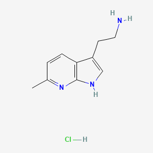 molecular formula C10H14ClN3 B2752584 2-(6-Methyl-1H-pyrrolo[2,3-b]pyridin-3-yl)ethanamine;hydrochloride CAS No. 2138377-03-2