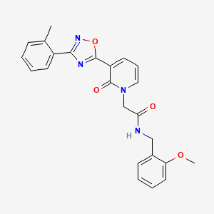 molecular formula C24H22N4O4 B2752587 N-(2-methoxybenzyl)-2-(2-oxo-3-(3-(o-tolyl)-1,2,4-oxadiazol-5-yl)pyridin-1(2H)-yl)acetamide CAS No. 1251634-07-7