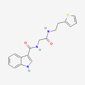molecular formula C17H17N3O2S B2752588 N-(2-oxo-2-((2-(thiophen-2-yl)ethyl)amino)ethyl)-1H-indole-3-carboxamide CAS No. 1251611-07-0