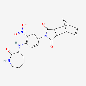 molecular formula C21H22N4O5 B2752602 2-(3-硝基-4-((2-氧代-氮杂环庚-3-基)氨基)苯基)-3a,4,7,7a-四氢-1H-4,7-甲基-异喹啉-1,3(2H)-二酮 CAS No. 1009350-72-4