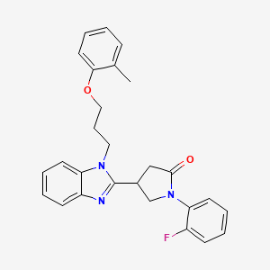 molecular formula C27H26FN3O2 B2752604 1-(2-氟苯基)-4-(1-(3-(邻甲苯氧基)丙基)-1H-苯并[d]咪唑-2-基)吡咯烷-2-酮 CAS No. 847396-13-8