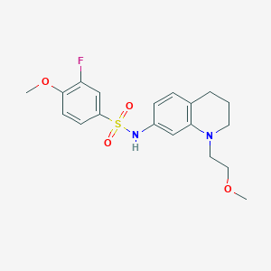 molecular formula C19H23FN2O4S B2752611 3-氟-4-甲氧基-N-(1-(2-甲氧基乙基)-1,2,3,4-四氢喹啉-7-基)苯磺酰胺 CAS No. 1172239-18-7