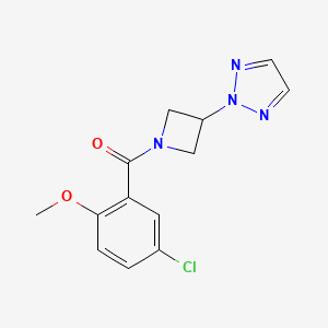 molecular formula C13H13ClN4O2 B2752627 (3-(2H-1,2,3-三氮唑-2-基)氮杂环丁-1-基)(5-氯-2-甲氧基苯基)甲酮 CAS No. 2195953-49-0