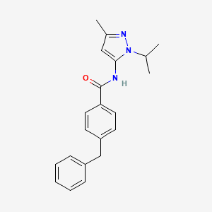 molecular formula C21H23N3O B2752638 4-benzyl-N-(1-isopropyl-3-methyl-1H-pyrazol-5-yl)benzamide CAS No. 1172411-53-8