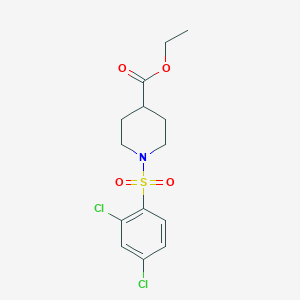 molecular formula C14H17Cl2NO4S B275265 Ethyl 1-(2,4-dichlorophenyl)sulfonylpiperidine-4-carboxylate 
