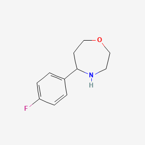 molecular formula C11H14FNO B2752650 5-(4-氟苯基)-1,4-噁氮杂环庚烷 CAS No. 1507555-47-6