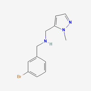 molecular formula C12H14BrN3 B2752658 [(3-bromophenyl)methyl][(1-methyl-1H-pyrazol-5-yl)methyl]amine CAS No. 1249664-39-8