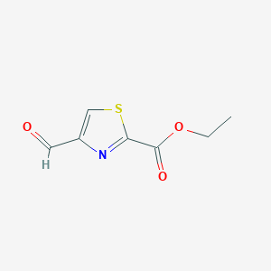 molecular formula C7H7NO3S B2752668 2-Thiazolecarboxylic acid, 4-formyl-, ethyl ester CAS No. 1447914-90-0