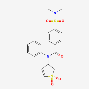 molecular formula C19H20N2O5S2 B2752669 4-(N,N-二甲基磺酰氨基)-N-(1,1-二氧代-2,3-二氢噻吩-3-基)-N-苯基苯甲酰胺 CAS No. 863021-36-7