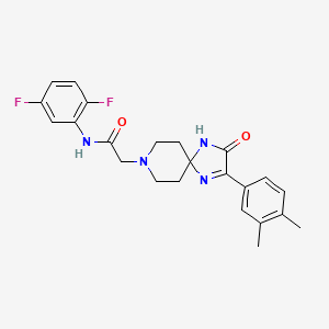 molecular formula C23H24F2N4O2 B2752678 N-(2,5-二氟苯基)-2-(2-(3,4-二甲基苯基)-3-氧代-1,4,8-三氮杂螺[4.5]癸-1-烯-8-基)乙酰胺 CAS No. 1189646-09-0