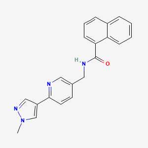 molecular formula C21H18N4O B2752697 N-((6-(1-甲基-1H-吡唑-4-基)吡啶-3-基)甲基)-1-萘甲酰胺 CAS No. 2034608-68-7