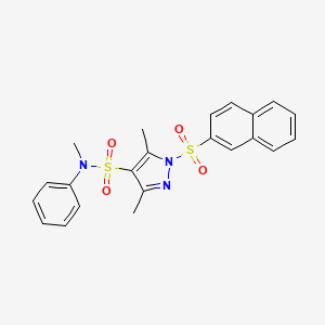 N,3,5-trimethyl-1-(naphthalene-2-sulfonyl)-N-phenyl-1H-pyrazole-4-sulfonamide