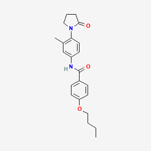 molecular formula C22H26N2O3 B2752705 4-butoxy-N-[3-methyl-4-(2-oxopyrrolidin-1-yl)phenyl]benzamide CAS No. 941956-92-9