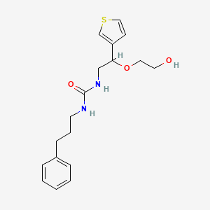 molecular formula C18H24N2O3S B2752706 1-(2-(2-羟基乙氧基)-2-(噻吩-3-基)乙基)-3-(3-苯基丙基)脲 CAS No. 2034367-51-4