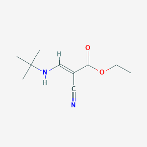 molecular formula C10H16N2O2 B2752712 乙酸(E)-3-(叔丁基氨基)-2-氰基丙烯酸乙酯 CAS No. 60642-15-1