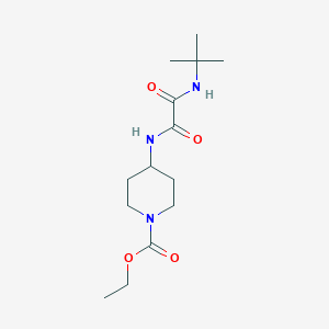 molecular formula C14H25N3O4 B2752713 乙酸4-(2-(叔丁基氨基)-2-氧代乙酰胺基)哌啶-1-甲酸酯 CAS No. 1207029-32-0