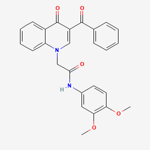 molecular formula C26H22N2O5 B2752717 2-(3-苯甲酰基-4-氧代喹啉-1(4H)-基)-N-(3,4-二甲氧基苯基)乙酰胺 CAS No. 897758-98-4