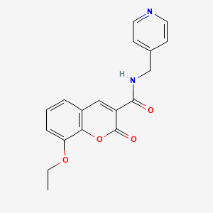 molecular formula C18H16N2O4 B2752736 8-乙氧基-2-氧代-N-(吡啶-4-基甲基)香豆素-3-甲酰胺 CAS No. 886126-34-7