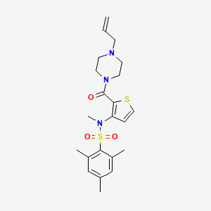 N-(2-(4-allylpiperazine-1-carbonyl)thiophen-3-yl)-N,2,4,6-tetramethylbenzenesulfonamide