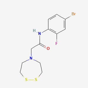 N-(4-bromo-2-fluorophenyl)-2-(1,2,5-dithiazepan-5-yl)acetamide