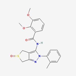 molecular formula C21H21N3O4S B2752742 2,3-二甲氧基-N-[2-(2-甲基苯基)-5-氧代-4,6-二氢噻吩[3,4-c]嘧唑-3-基]苯甲酰胺 CAS No. 958717-08-3