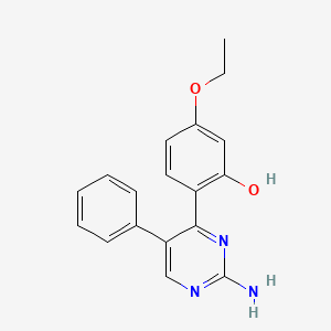 molecular formula C18H17N3O2 B2752744 2-(2-Amino-5-phenylpyrimidin-4-yl)-5-ethoxyphenol CAS No. 896834-39-2