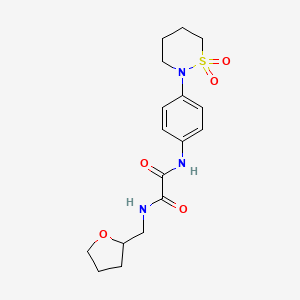 molecular formula C17H23N3O5S B2752751 N1-(4-(1,1-二氧化-1,2-噻嗪-2-基)苯基)-N2-((四氢呋喃-2-基)甲基)草酰胺 CAS No. 899748-37-9