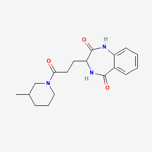 molecular formula C18H23N3O3 B2752756 3-(3-(3-甲基哌啶-1-基)-3-氧代丙基)-3,4-二氢-1H-苯并[e][1,4]二氮杂环-2,5-二酮 CAS No. 1192279-84-7