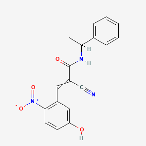 2-cyano-3-(5-hydroxy-2-nitrophenyl)-N-(1-phenylethyl)prop-2-enamide