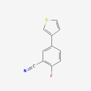 molecular formula C11H6FNS B2752760 2-Fluoro-5-(3-thienyl)benzenecarbonitrile CAS No. 886361-71-3