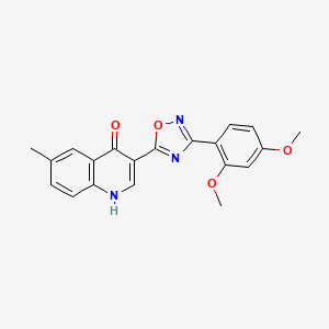 molecular formula C20H17N3O4 B2752766 3-(3-(2,4-二甲氧基苯基)-1,2,4-噁二唑-5-基)-6-甲基喹啉-4(1H)-酮 CAS No. 1358417-04-5