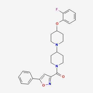 molecular formula C26H28FN3O3 B2752771 (4-(2-Fluorophenoxy)-[1,4'-bipiperidin]-1'-yl)(5-phenylisoxazol-3-yl)methanone CAS No. 1704533-47-0